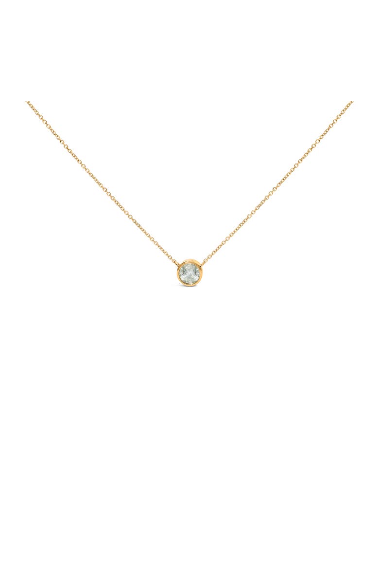 Haus of Brilliance 10K Yellow Gold 2.0 Cttw Round Bezel Set Diamond Solitaire Pendant Necklace, Main, color, Yellow Gold
