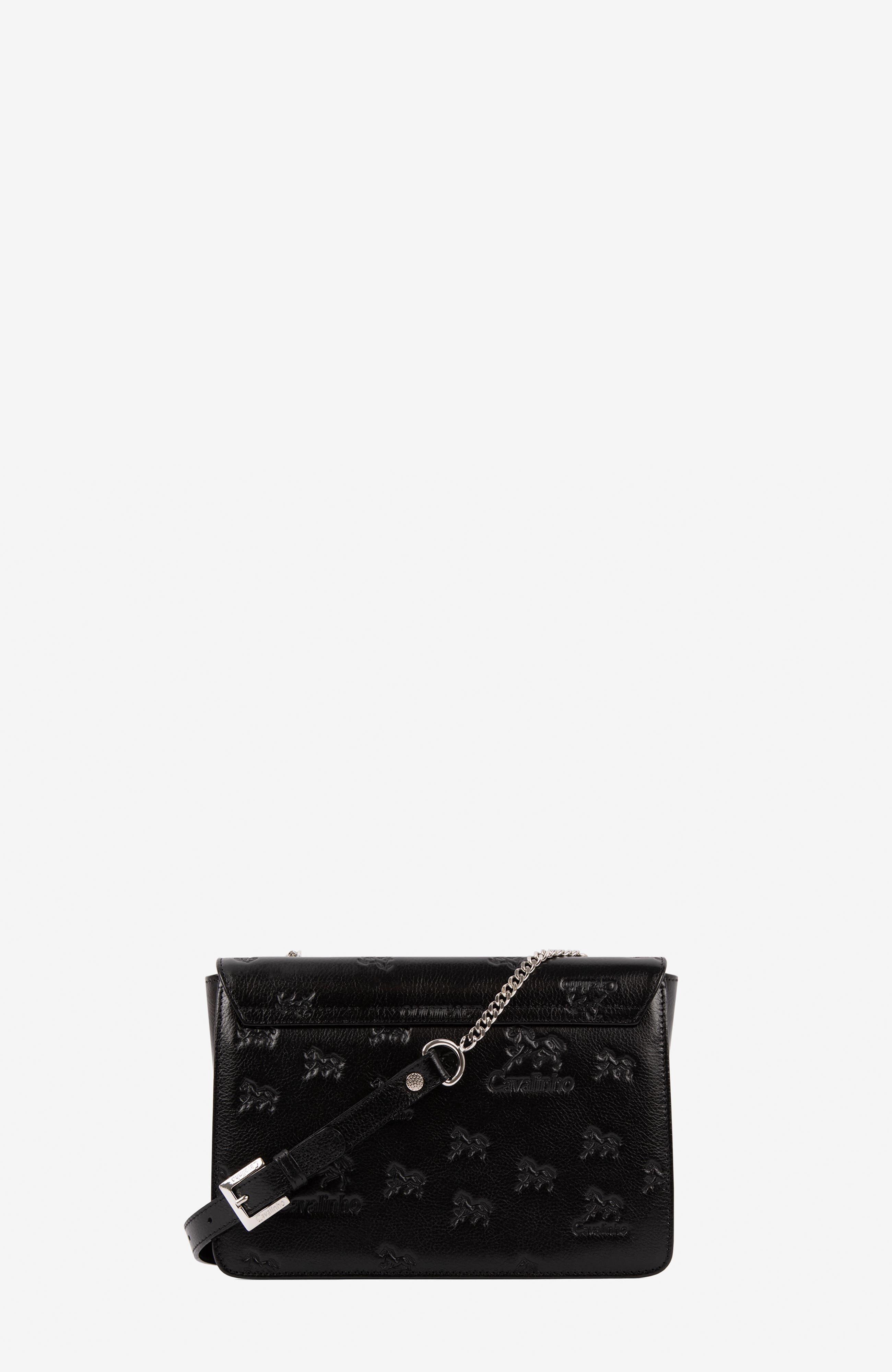 Cavalo Lusitano 260 Embossed Leather Shoulder Bag, Alternate, color, Black