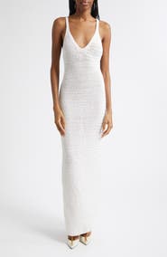 Balmain Dentelle V-Neck Sweater Dress