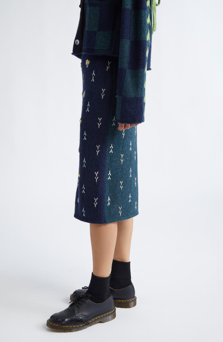 YanYan Daisy Lambswool Sweater Skirt, Alternate, color, Navy