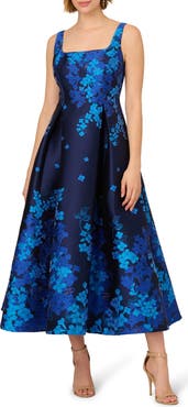Adrianna Papell Border Sleeveless Jacquard Fit & Flare Midi Dress