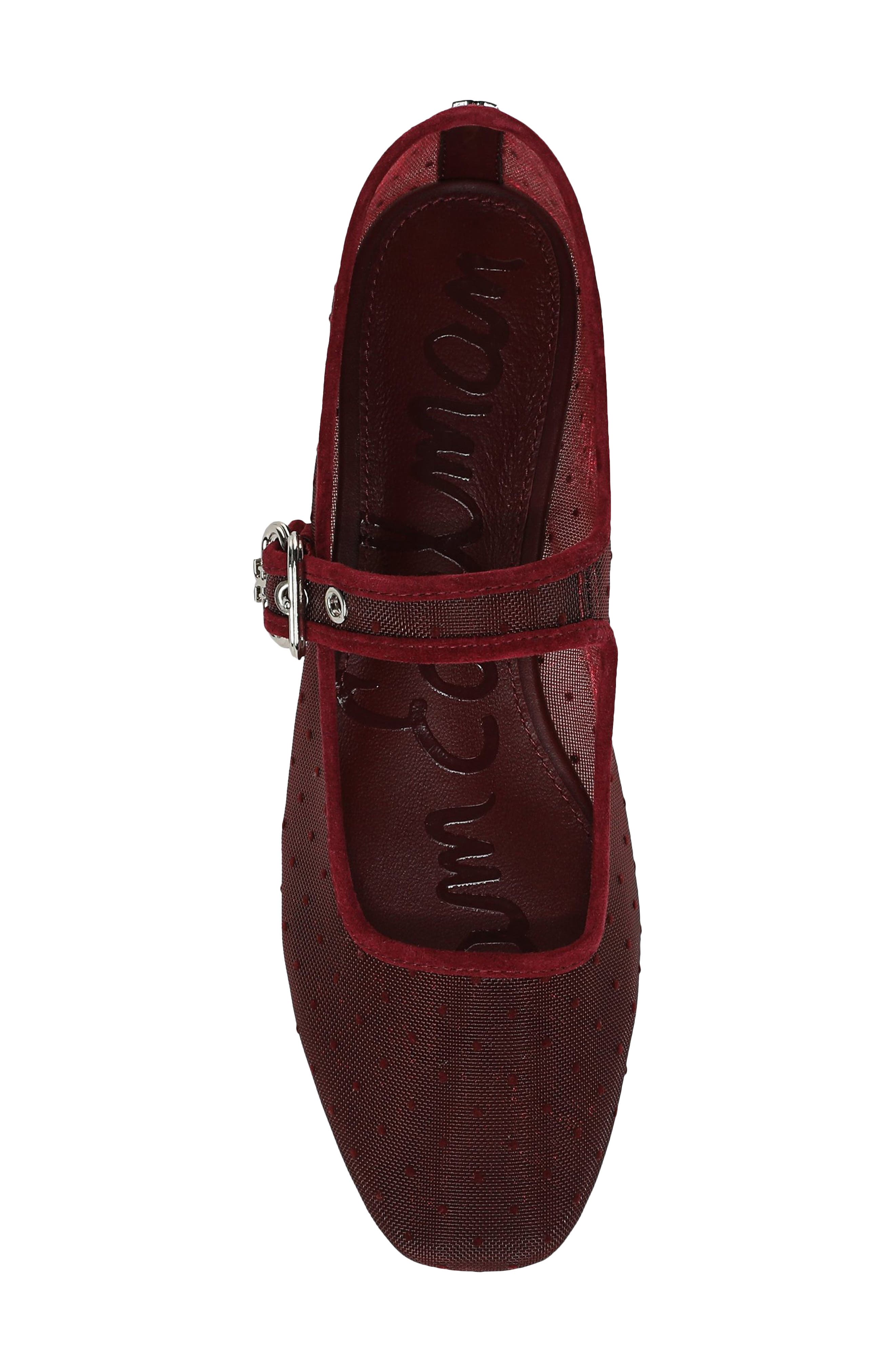 Michaela Mesh Mary Jane Flat, Alternate, color, FRENCH MERLOT