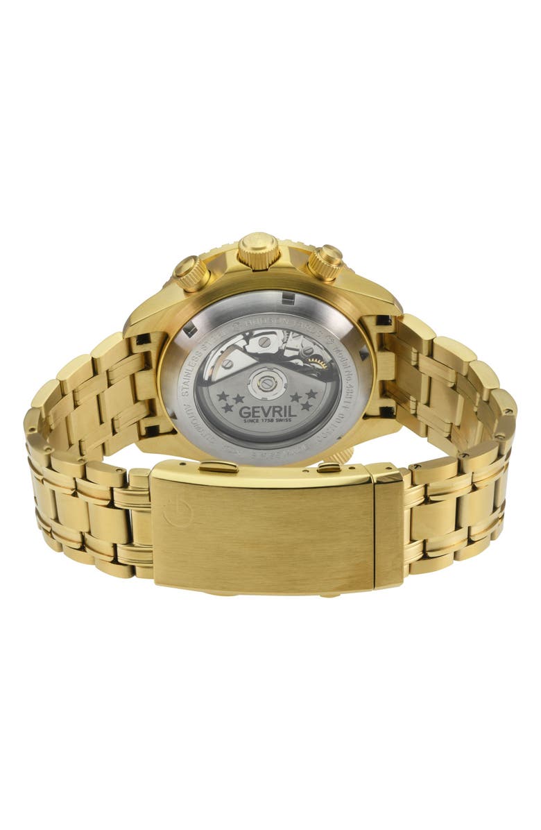 GEVRIL Hudson Yards Swiss Automatic Chronograph Watch, 43mm, Alternate, color, Gold