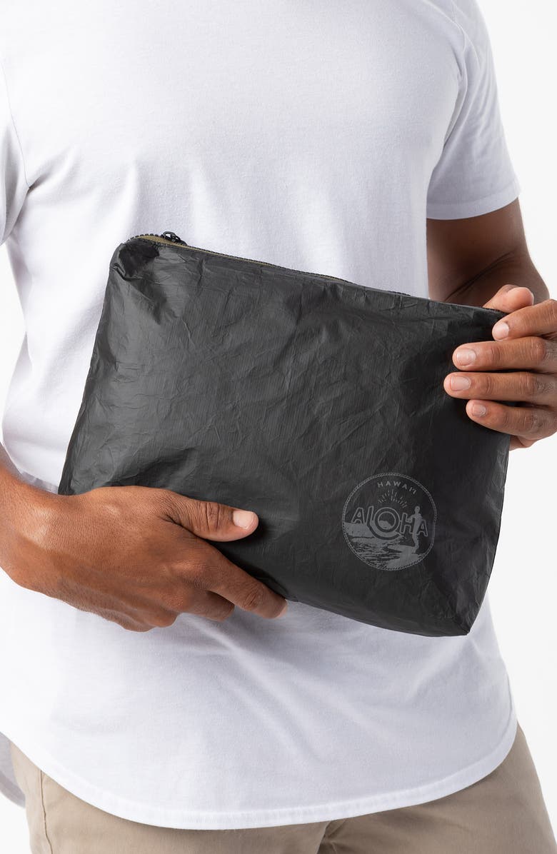 Aloha Collection Aloha Waikiki Seal Max Pouch, Alternate, color, Charcoal/ Black