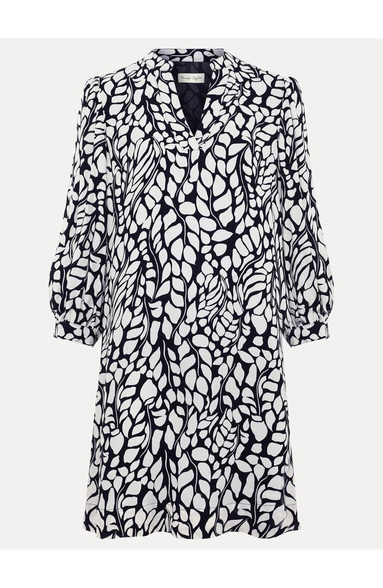 Phase Eight Milicia V-Neck Printed Mini Tunic Dress, Alternate, color, Black/Ivory