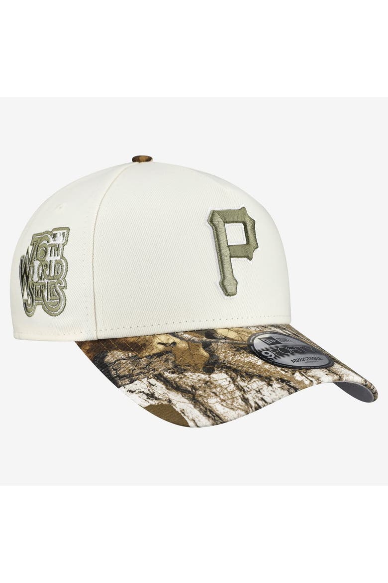 Men's New Era Cream/Realtree Camo Pittsburgh Pirates 9FORTY A-Frame Adjustable Hat, Main, color, Cream