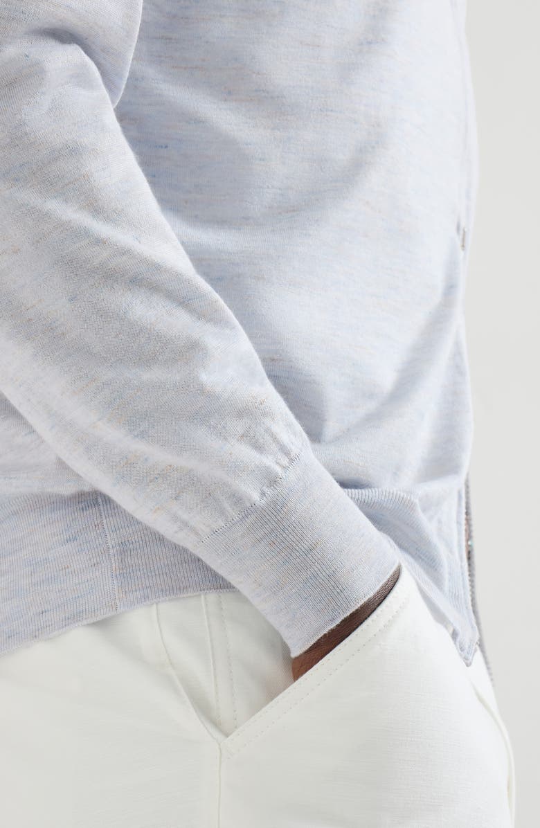 Brunello Cucinelli Cashmere and silk cardigan, Alternate, color, Pale Blue