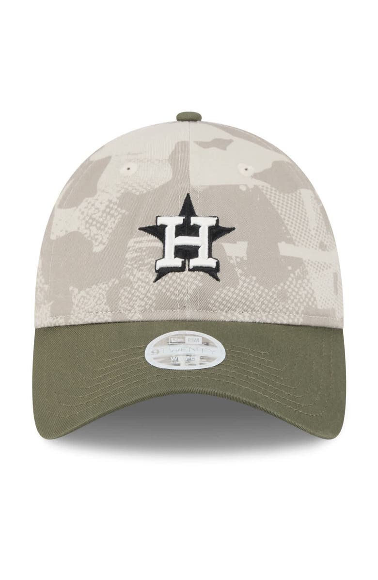 New Era Women's New Era Light Beige/Olive Houston Astros 2025 Armed Forces Day 9TWENTY Adjustable Hat, Alternate, color,