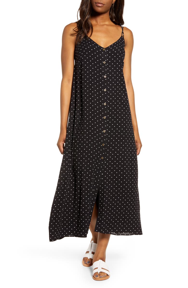 GIBSONLOOK Gibson x The Motherchic Al Fresco Strappy Button Up Midi Sundress, Main, color,