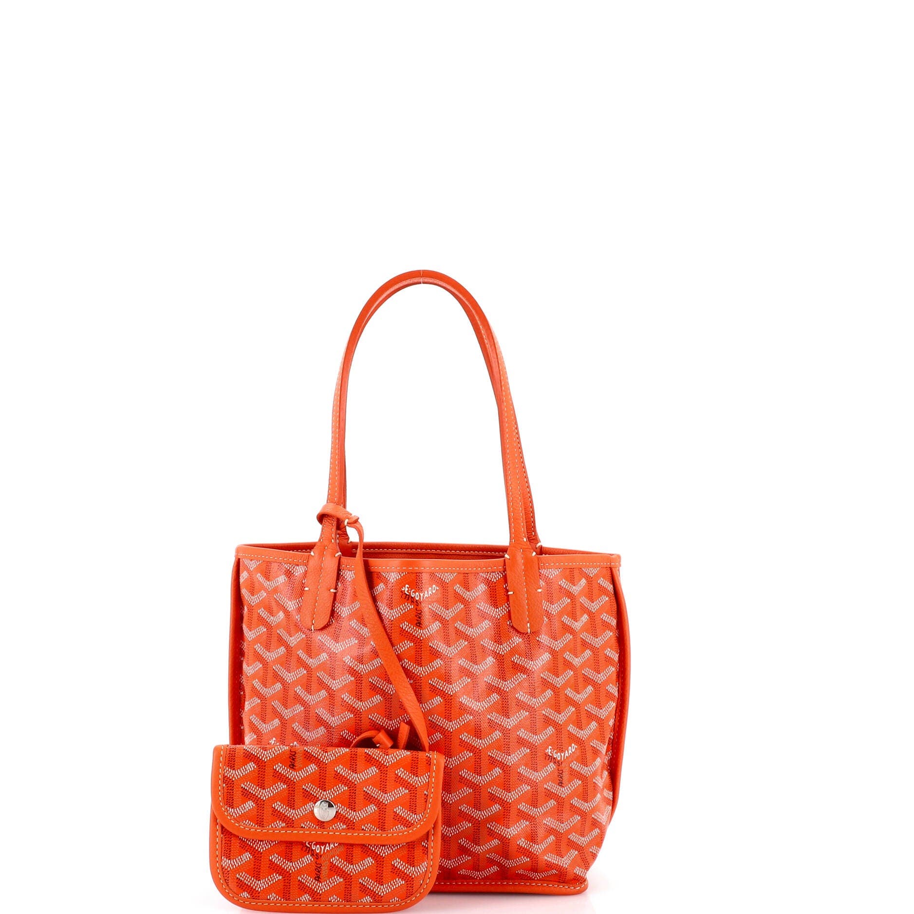 Pre-Owned Goyard Anjou Reversible Tote Coated Canvas Mini, Alternate, color, Orange