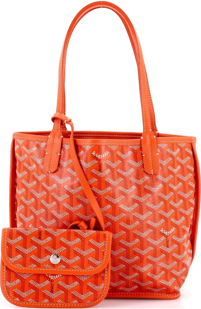 Pre-Owned Goyard Anjou Reversible Tote Coated Canvas Mini, Alternate, color, Orange