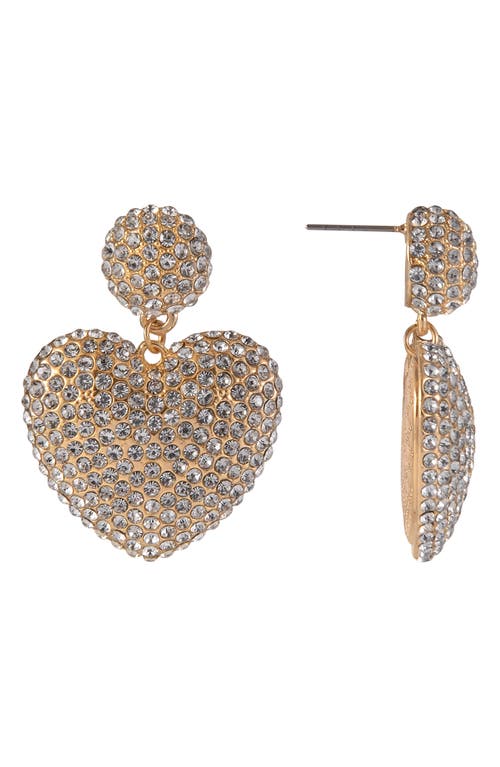 Laundry By Shelli Segal Pavé Heart Drop Earrings In Gold