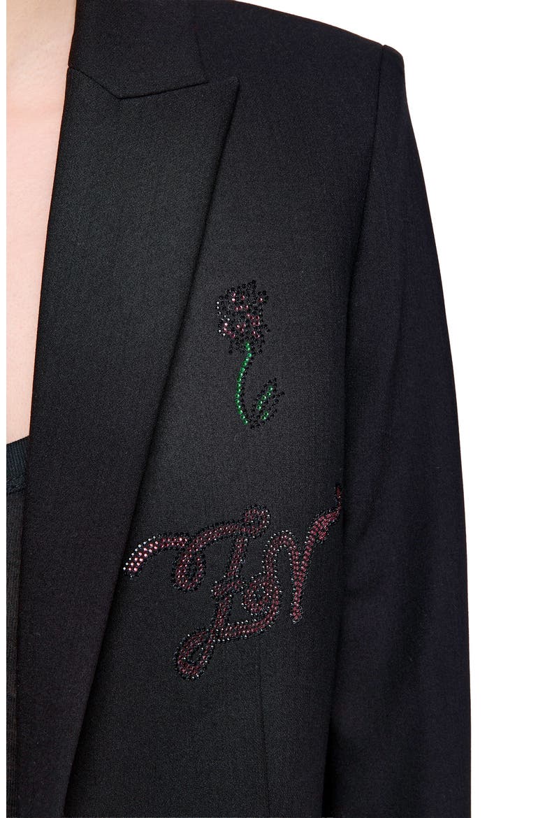 Valse Strass Embellished Blazer, Alternate, color, BLACK