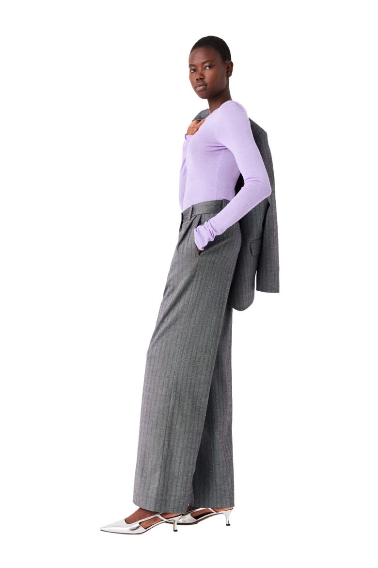 Rhinestone suit trousers, Alternate, color, Grey