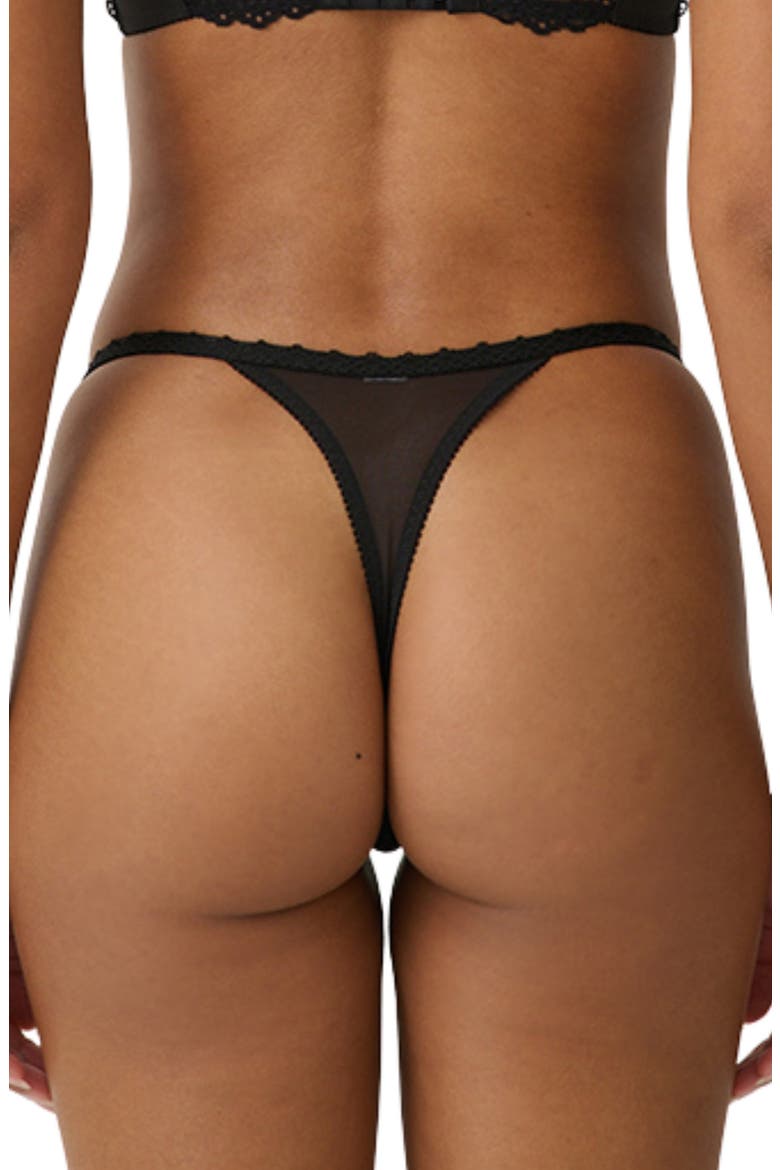 Belvedere Lace Thong, Alternate, color, BLACK