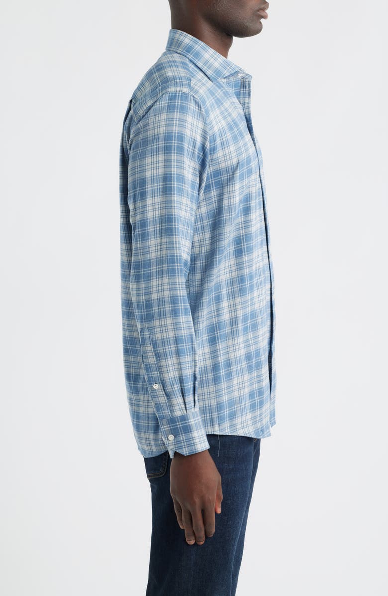 Peter Millar Riccia Plaid Button-Up Shirt, Alternate, color, Rain Cloud