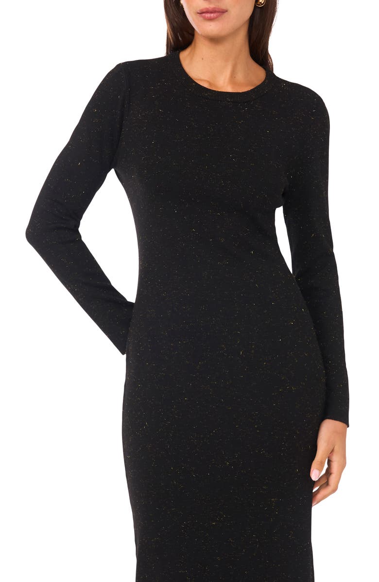 Vince Camuto Metallic Long Sleeve Sheath Dress, Alternate, color,