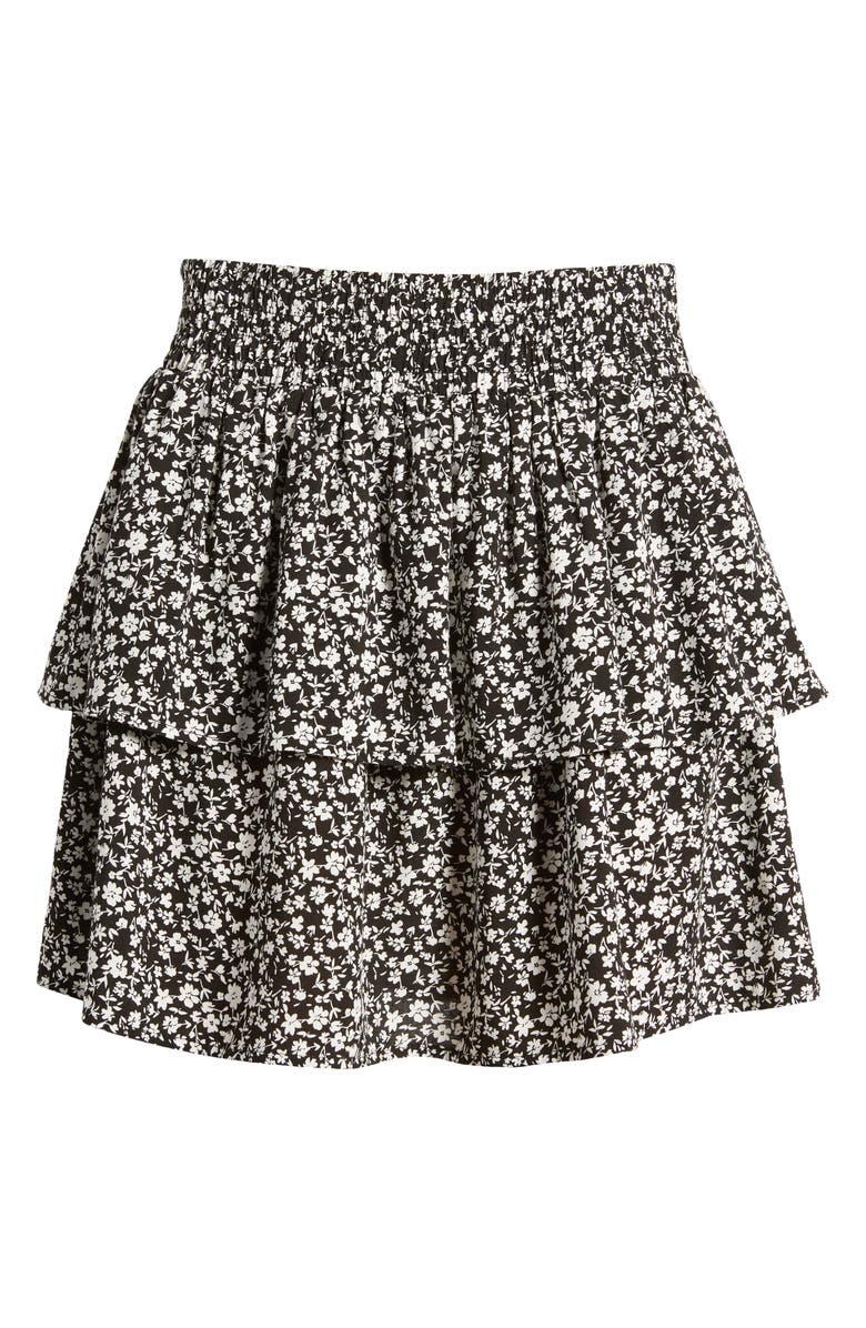 BP. Floral Smocked Waist Tiered Miniskirt, Alternate, color, 