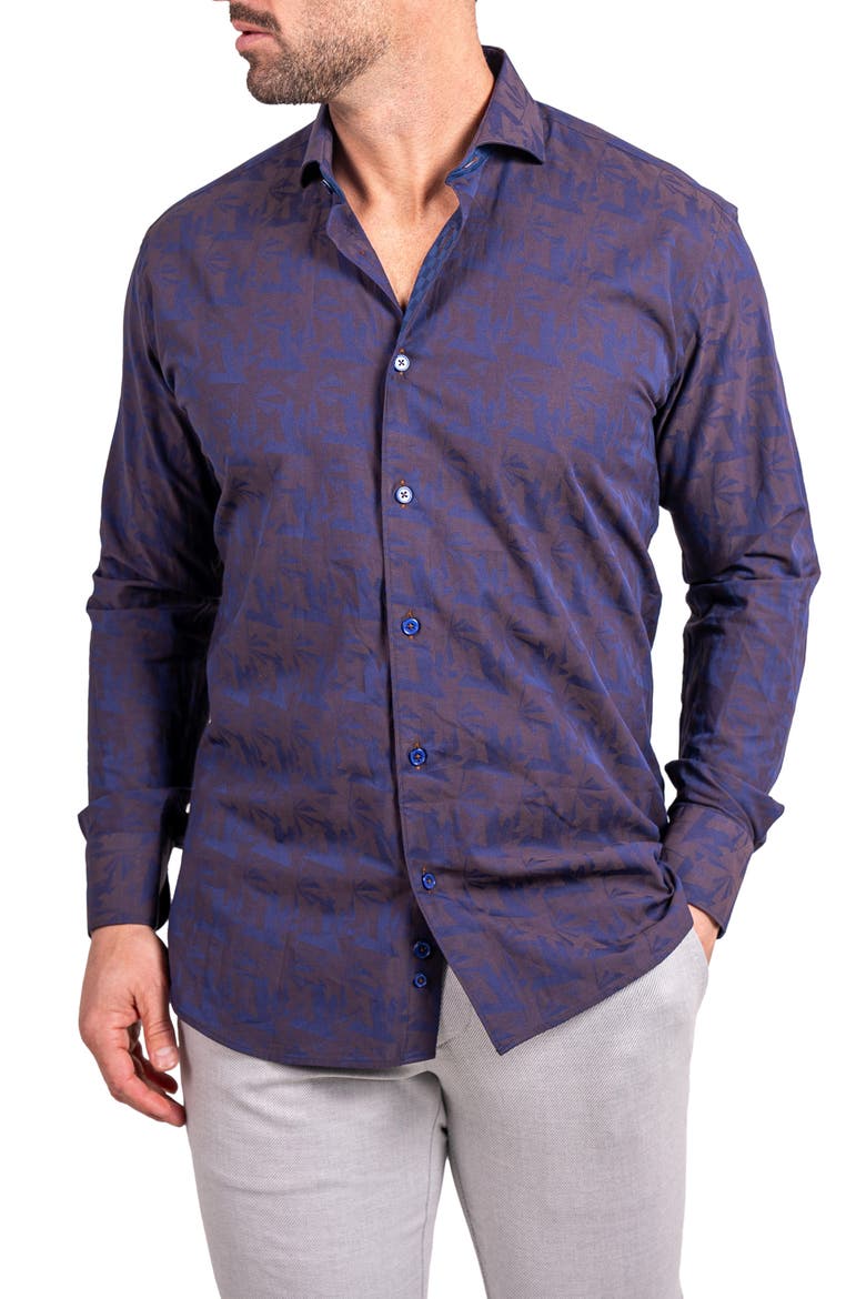 Einstein Ascension Contemporary Fit Button-Up Shirt, Alternate, color, BLUE
