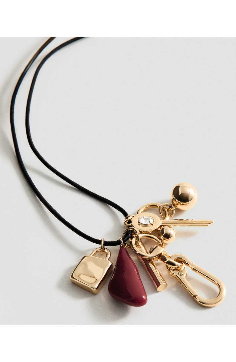 MANGO Charm Necklace, Alternate, color, Gold