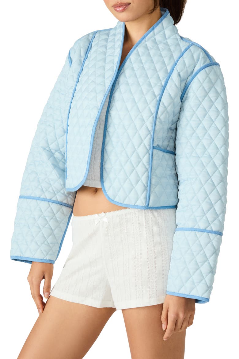 Adalynn Quilted Crop Jacket, Alternate, color, ARCTIC BLUE