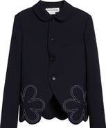 Comme des Garçons Girl Floral Embroidered Gabardine Cutaway Jacket