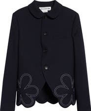 Comme des Garçons Girl Floral Embroidered Gabardine Cutaway Jacket