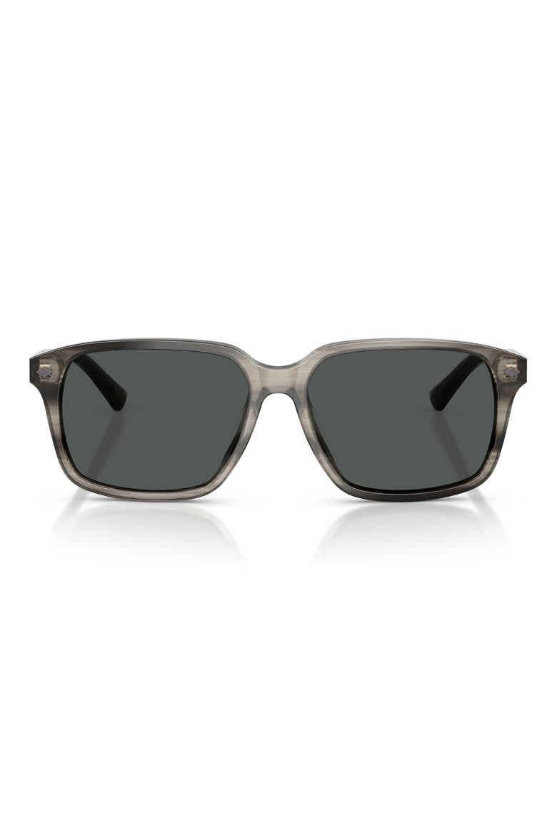 57mm Rectangular Sunglasses, Main, color, GREY / SOLID DARK GREY