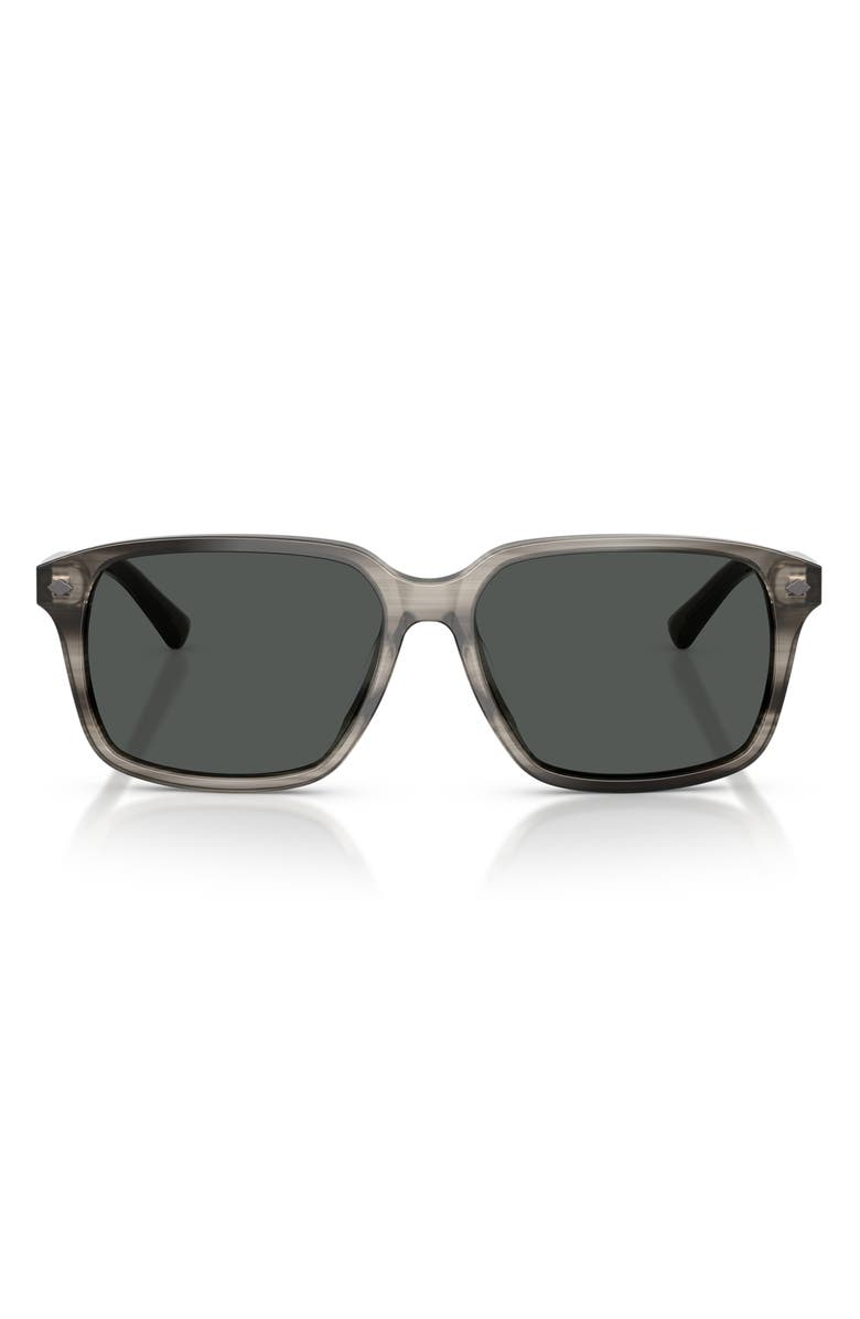 Brooks Brothers 57mm Rectangular Sunglasses, Main, color, 