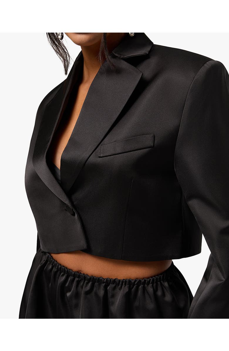 WeWoreWhat Cropped Satin Blazer, Alternate, color, 