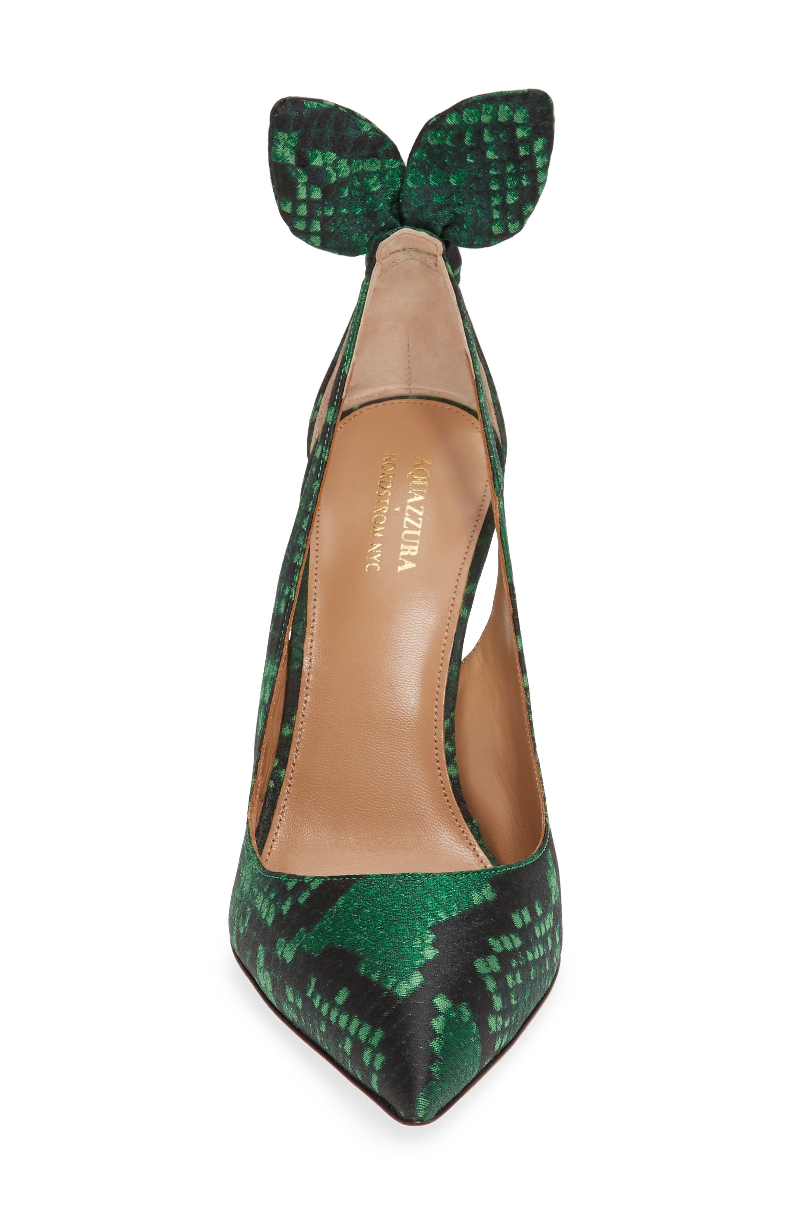 Aquazzura Deneuve Snake Print Pointed Toe Pump, Alternate, color, 