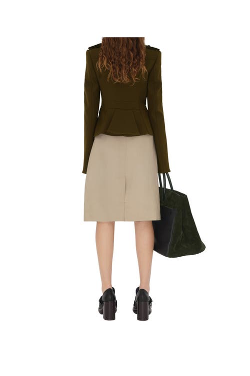 Burberry Nylon Wool Blend Tailored Jacket In Furrow