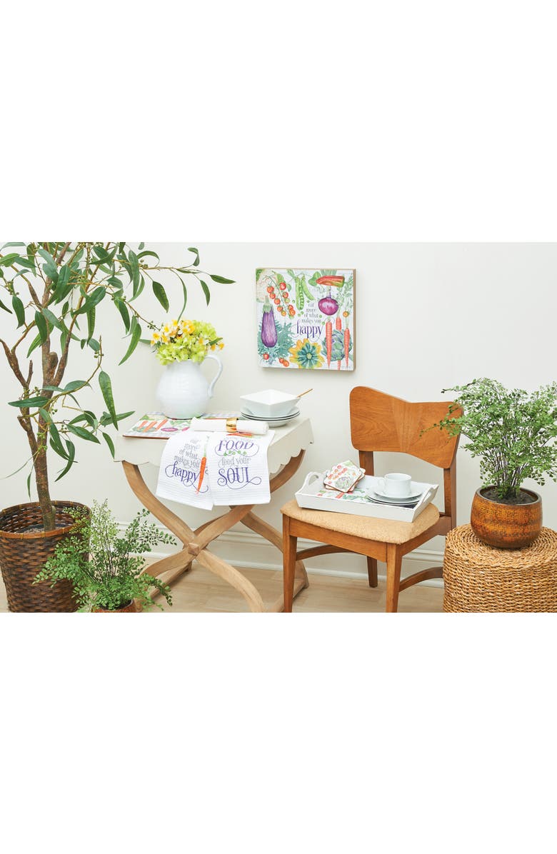 C&F Home Vegetable Garden Placemats Set of 6 Hardboard Easy To Wipe Clean, 13" x 16", Alternate, color, Purple