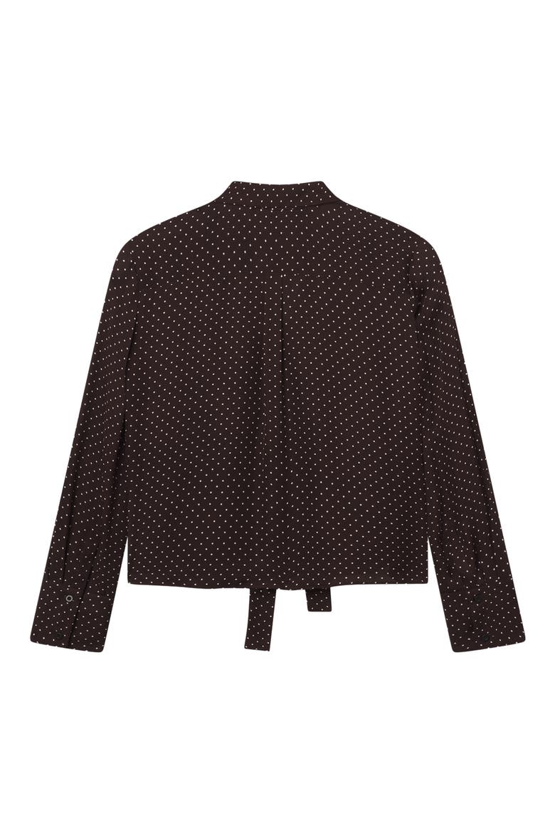 Polka Dot Tie Neck Shirt, Alternate, color, MAHOGANY POLKA DOT