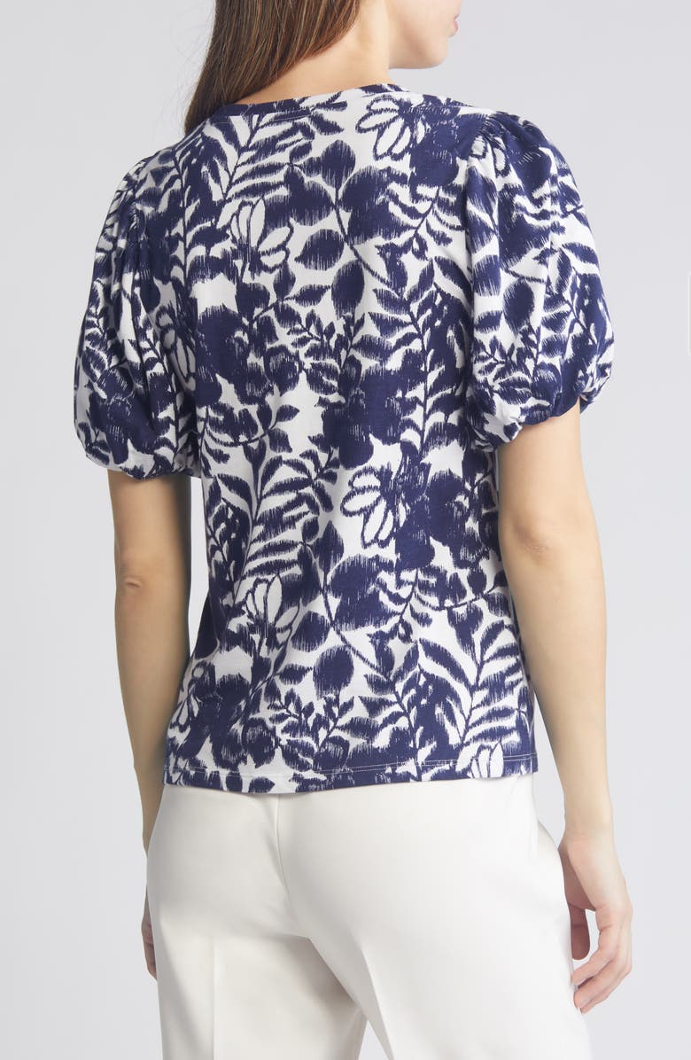 Anne Klein Floral Puff Sleeve T-Shirt, Alternate, color,