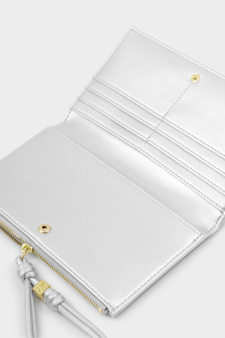 Arden Large Braided Wristlet Wallet, Alternate, color, SILVER