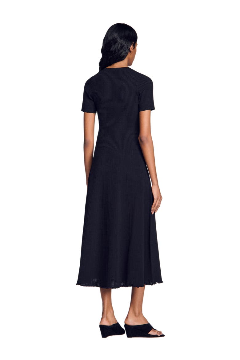 Ribbed knit maxi dress, Alternate, color, Black
