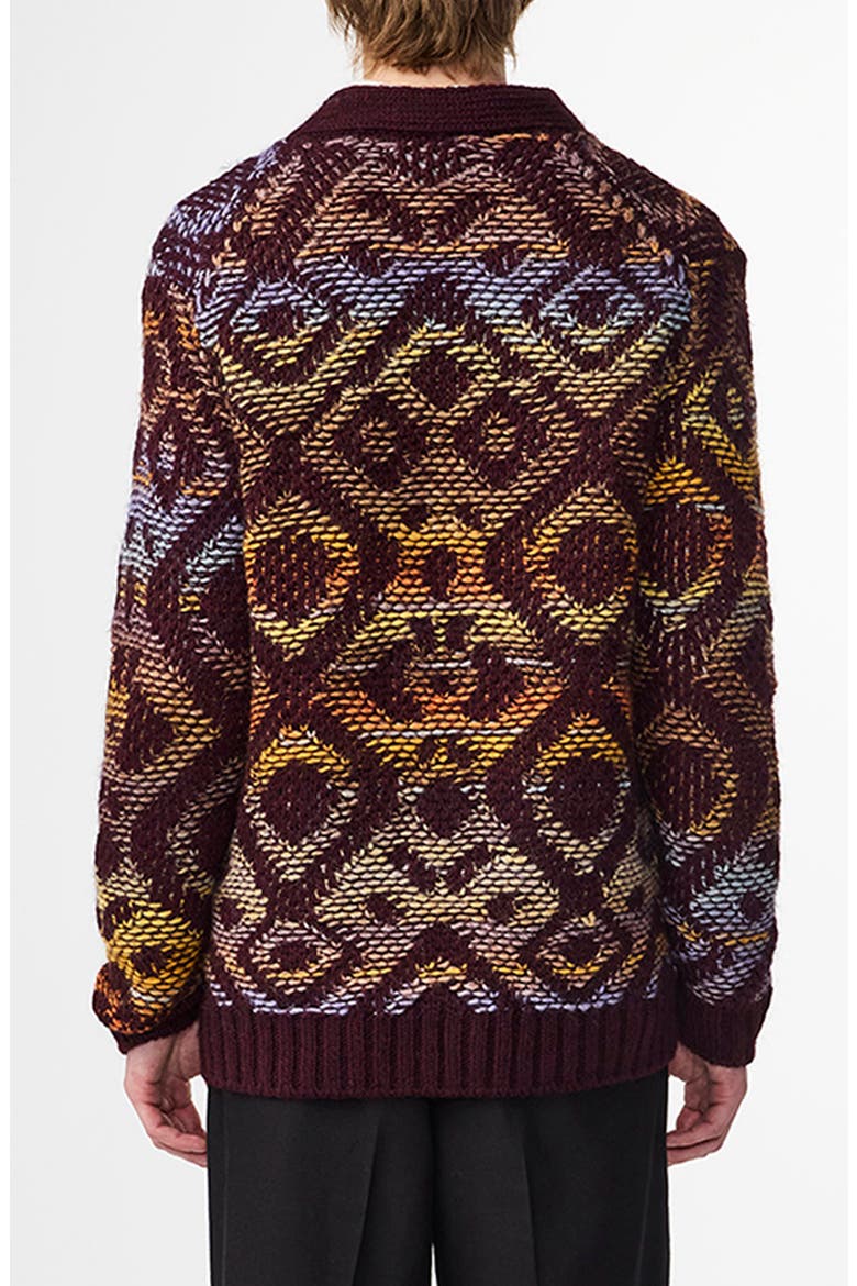 Viggo 60023 Wool Blend Cardigan, Alternate, color, WINE RED