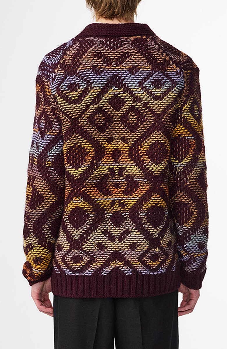 NN07 Viggo 60023 Wool Blend Cardigan, Alternate, color, Wine Red