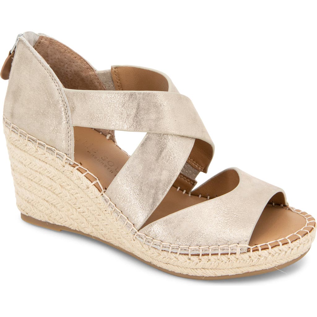 Gentle Souls By Kenneth Cole Corinne Wedge Sandal In Gravel Leather