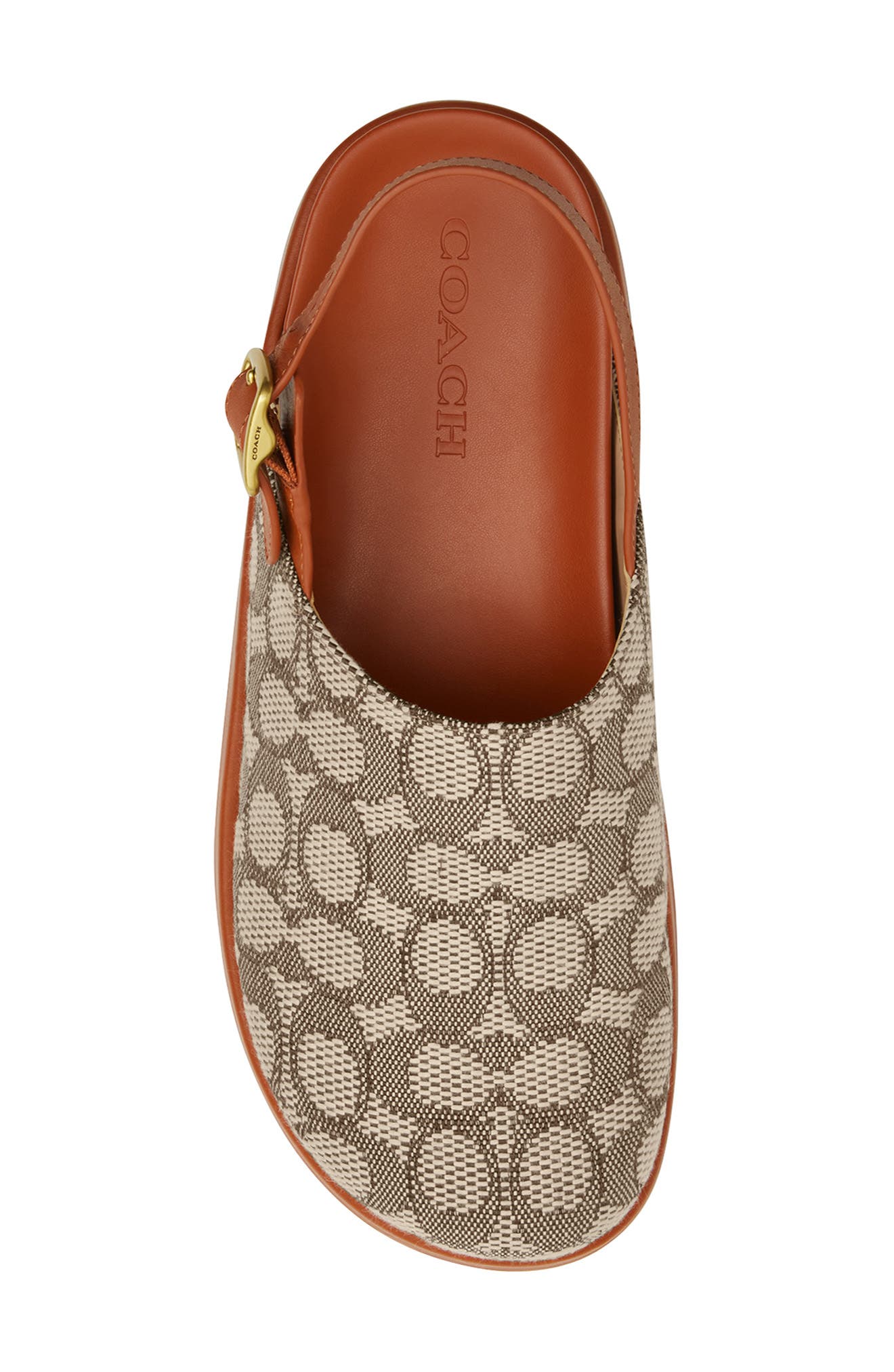 COACH Sculpted C Signature Jacquard Slingback Platform Clog, Alternate, color, Cocoa/ Burnished Amber