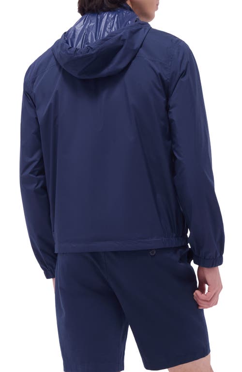 Bugatchi Water Repellent Packable Jacket With Removable Hood In Navy