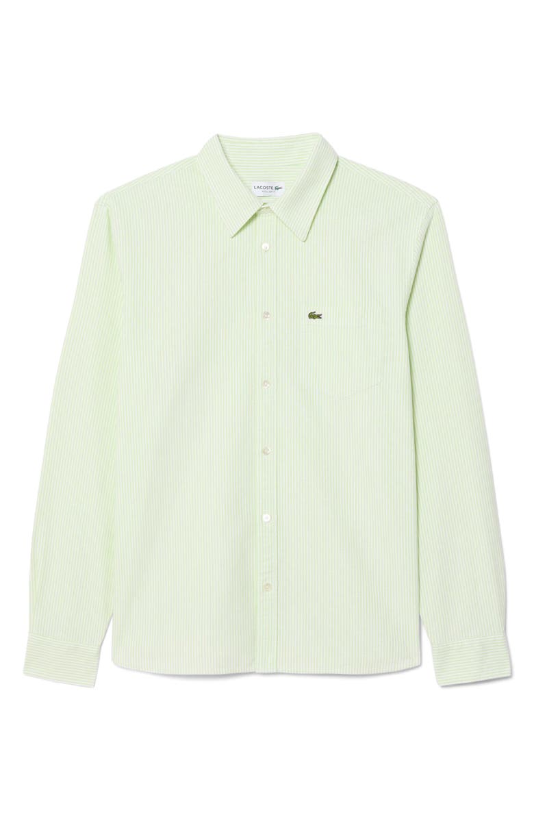 Lacoste Essentials Stripe Cotton Button-Up Oxford Shirt, Main, color,
