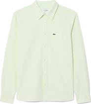 Lacoste Essentials Stripe Cotton Button-Up Oxford Shirt