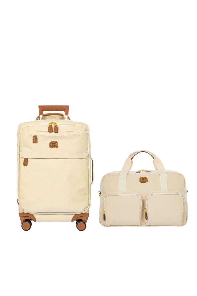 Volterra 21" Carry On Spinner & 18" Boarding Duffle 2 Piece Luggage Set, Main, color, Capuccino