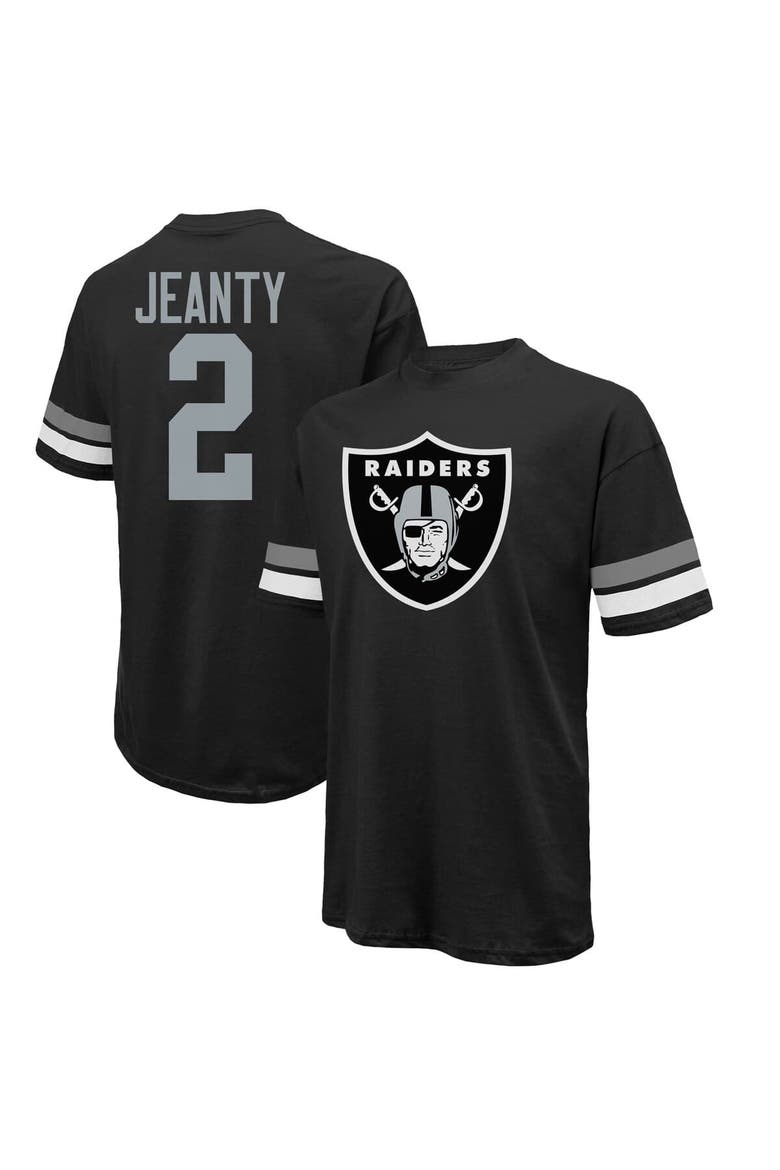 Men's Majestic Threads Ashton Jeanty Black Las Vegas Raiders 2025 NFL Draft First Round Pick Oversized T-Shirt, Main, color, Black