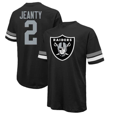 Men's Majestic Threads Ashton Jeanty Black Las Vegas Raiders 2025 NFL Draft First Round Pick Oversized T-Shirt