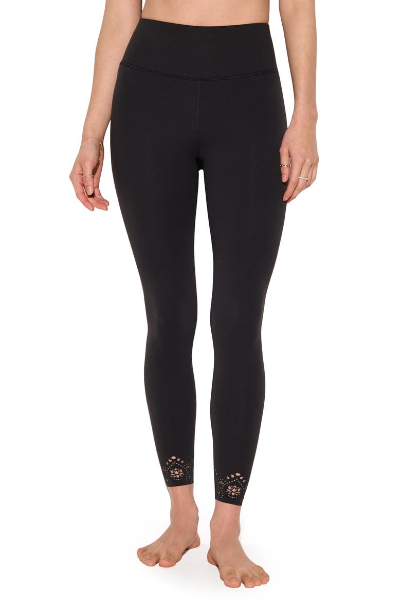 Cosmic Lotus 7/8 Leggings, Main, color, BLACK