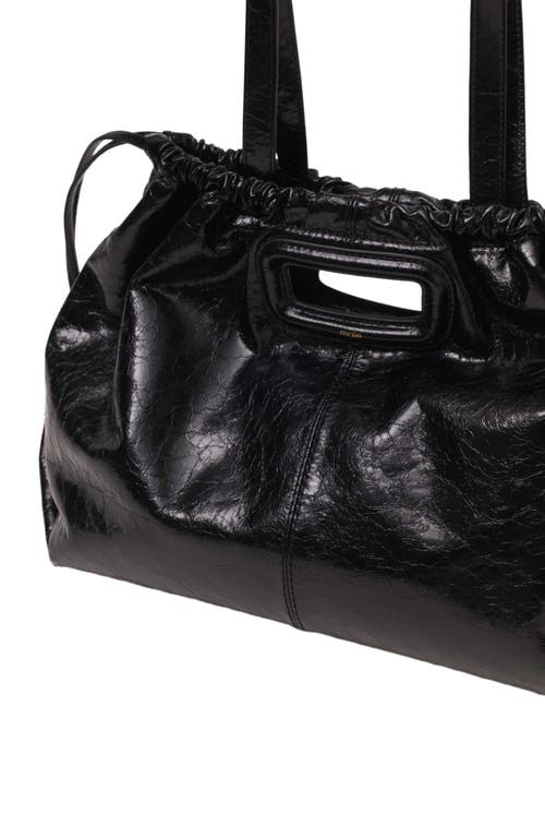Maje Crackled Miss M Tote Bag In Black