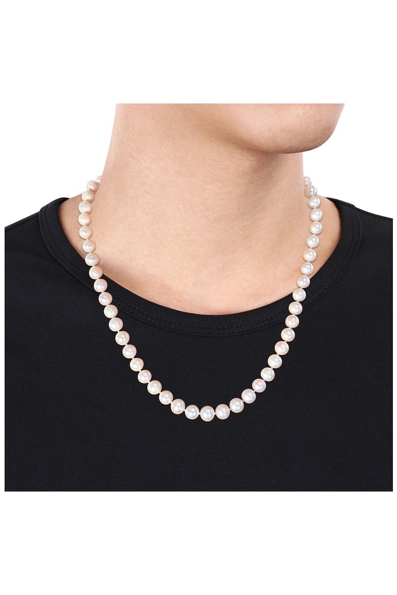 Men's Cultured Freshwater Pearl Necklace, Alternate, color, WHITE
